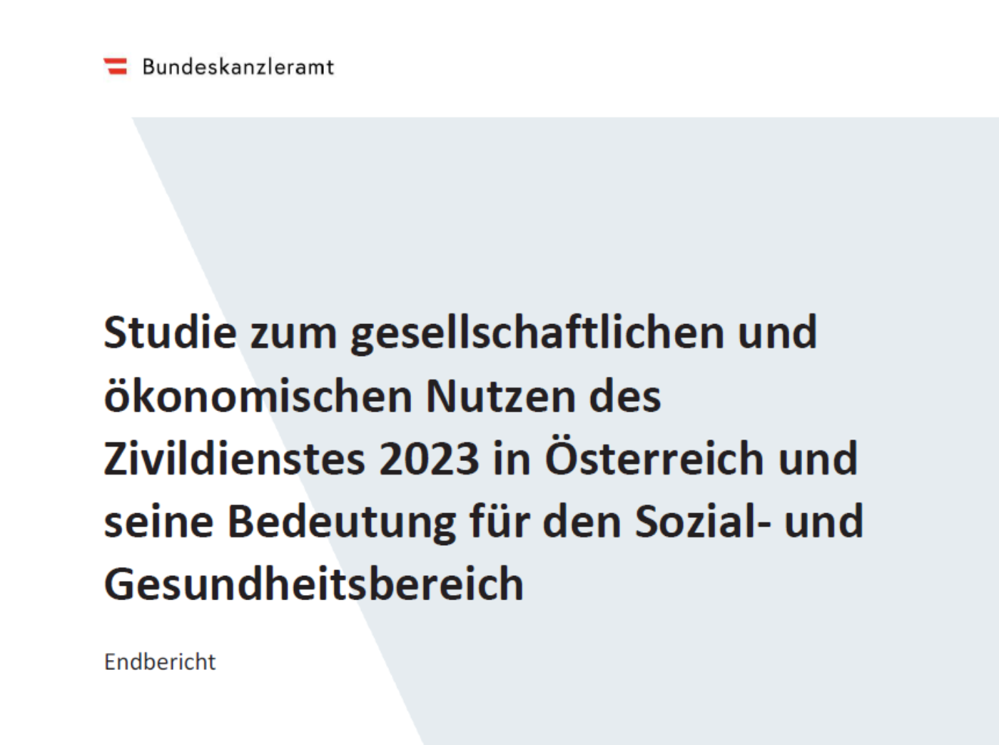 Titelblatt der Studie über den Zivildienst 2023